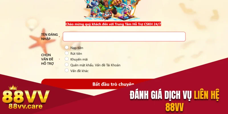 Đánh giá dịch vụ liên hệ 88VV