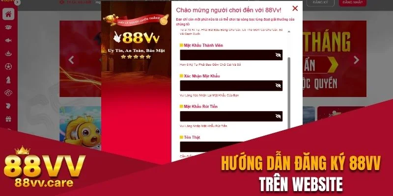 Hướng dẫn đăng ký 88VV trên website nhà cái